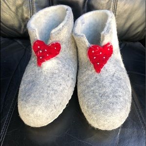 Felted wool Slippers, handmade in Iceland